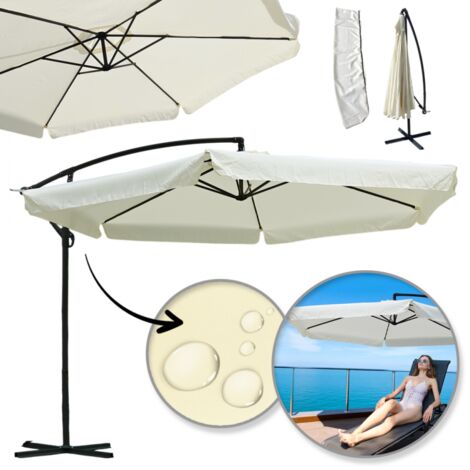 Parasol de jardin à bras et volant, crème 3,5 m. OGP10