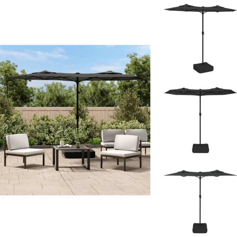 Parasol de jardin à double tête anthracite 316x240 cm - Parasol De Jardin - Parasol Double Tête - Parasol Anthracite - Parasol Résistant Aux uv