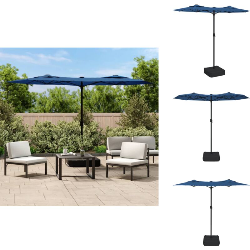 Parasol de jardin à double tête bleu azuré 316x240 cm - Parasol De Jardin - Parasol Double Tête - Parasol Bleu - Parasol Résistant Aux uv - Parasol
