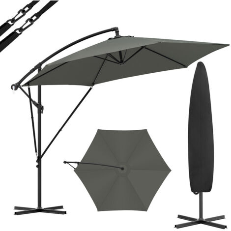 Parasol de jardin à manivelle – Protection UV, inclinable et étanche, parasol de plage avec housse de transport pour balcon, patio et extérieur