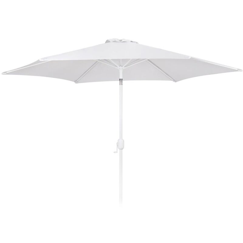 

Lolahome - Parasol de jardín apertura manivela Alba blanco de aluminiode Ø 350 cm