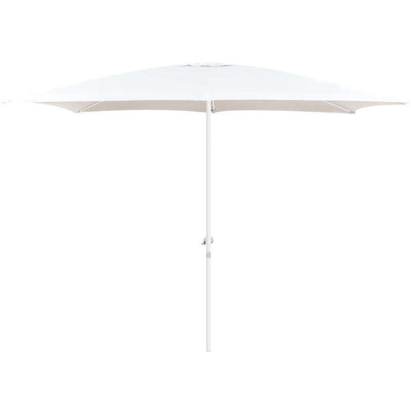 

Lolahome - Parasol de jardín apertura manivela Alba rectangular blancode aluminio de 200x300 cm