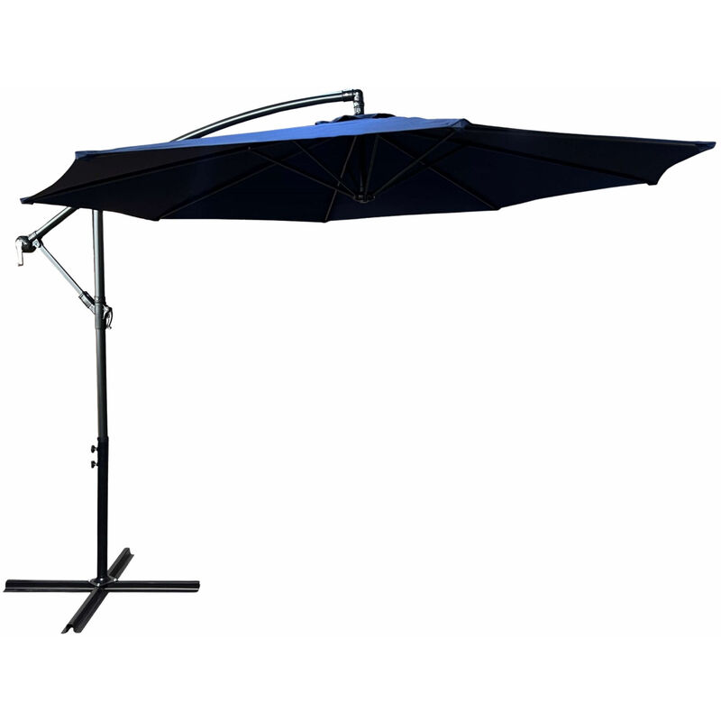 Parasol de jardin aster avec protection uv bleu foncé, Poids 12,1 kg Dimensions L300 x l300 x H245 cm
