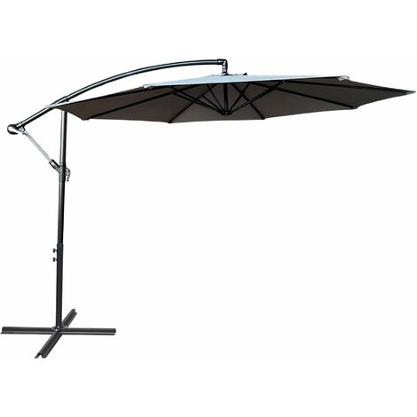 Parasol de jardin ASTER avec protection UV gris clair, Poids 12,1 kg Dimensions L300 x l300 x H245 cm