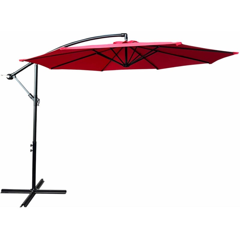 Parasol de jardin aster avec protection uv rouge, Poids 12,1 kg Dimensions L300 x l300 x H245 cm