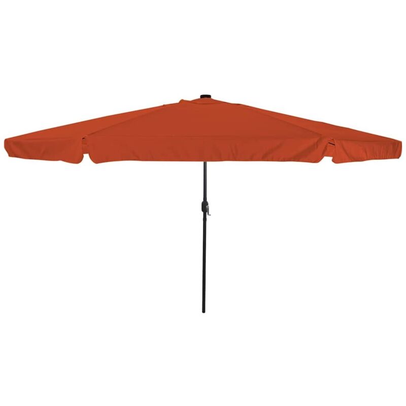 Parasol de jardin avec lumières led ø395x245 cm Terracotta Vidaxl