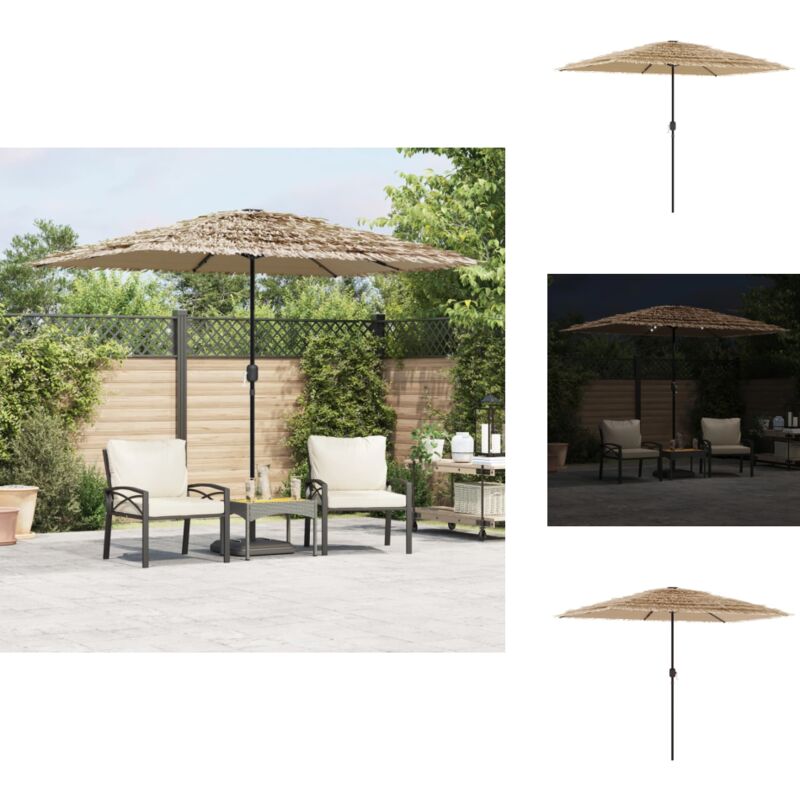 Parasol de jardin avec led et mât en acier marron 300x200x250cm - Parasol De Jardin - Parasols De Jardin - Parasol - Parapluie