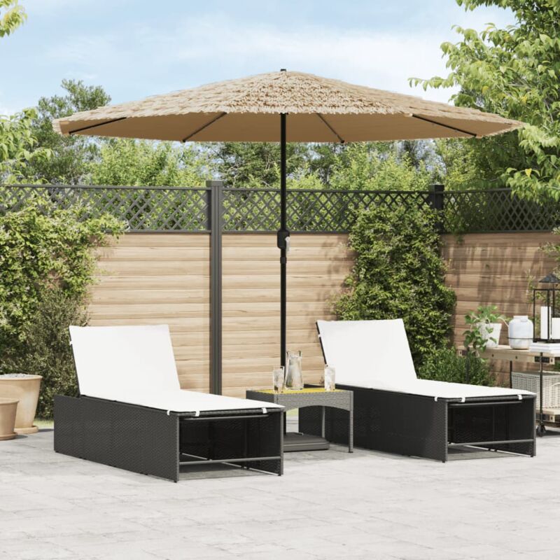 Parasol de jardin avec led et mât en acier marron 324x324x247cm - Vidaxl