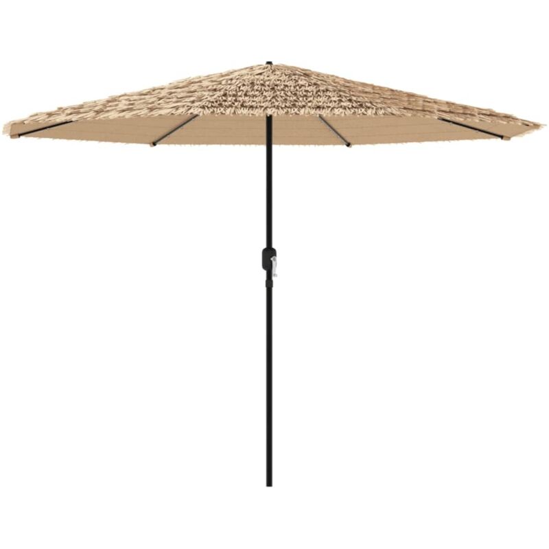 Parasol de jardin avec led et mât en acier marron 388x388x248cm