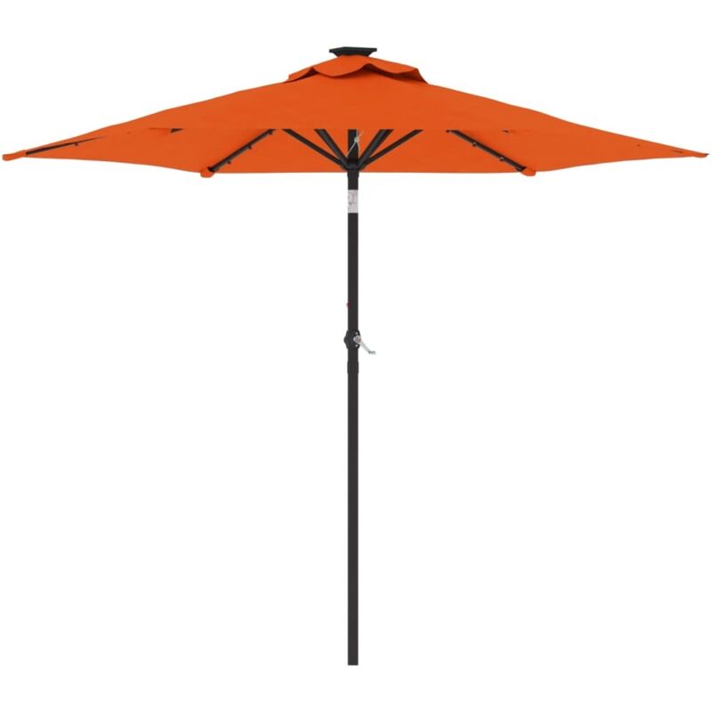 Parasol de jardin led et mât en acier terre cuite 225x225x212cm Vidaxl