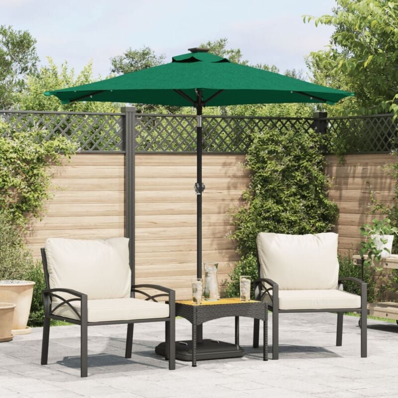 Parasol de jardin avec mât en acier vert 225x225x212 cm Vidaxl