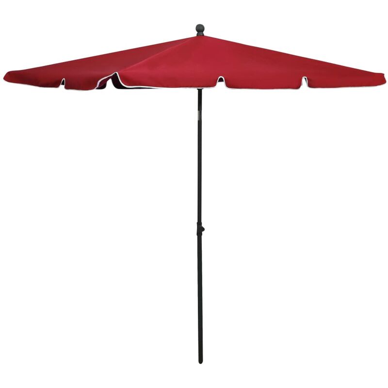 Helloshop26 - Parasol de jardin avec mât 210 x 140 cm rouge bordeaux - Bordeaux