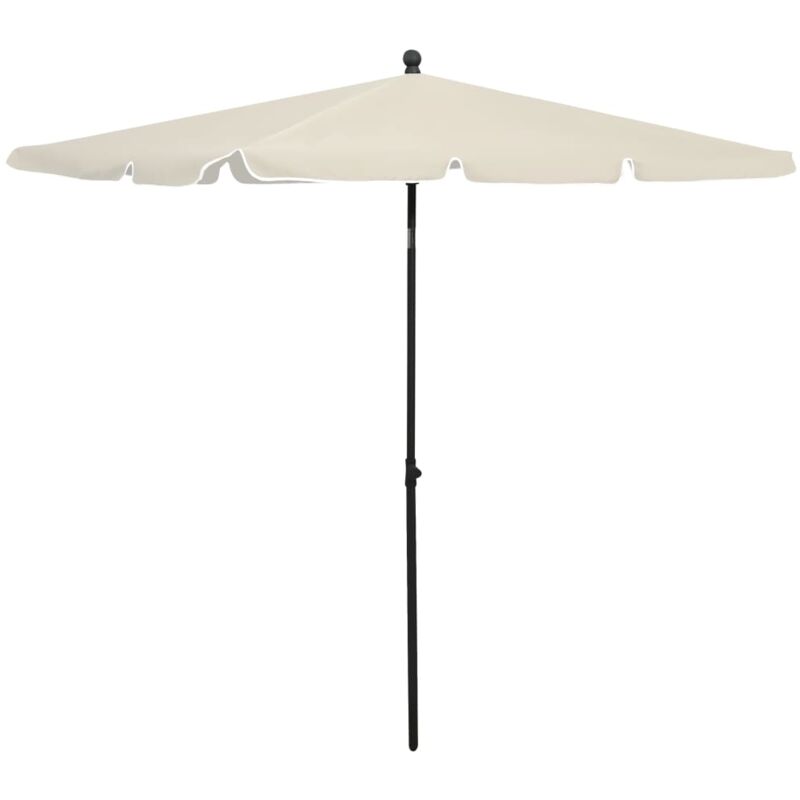Parasol de jardin avec mât 210 x 140 cm sable