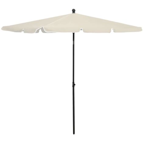 Parasol de jardin avec mât 210 x 140 cm sable