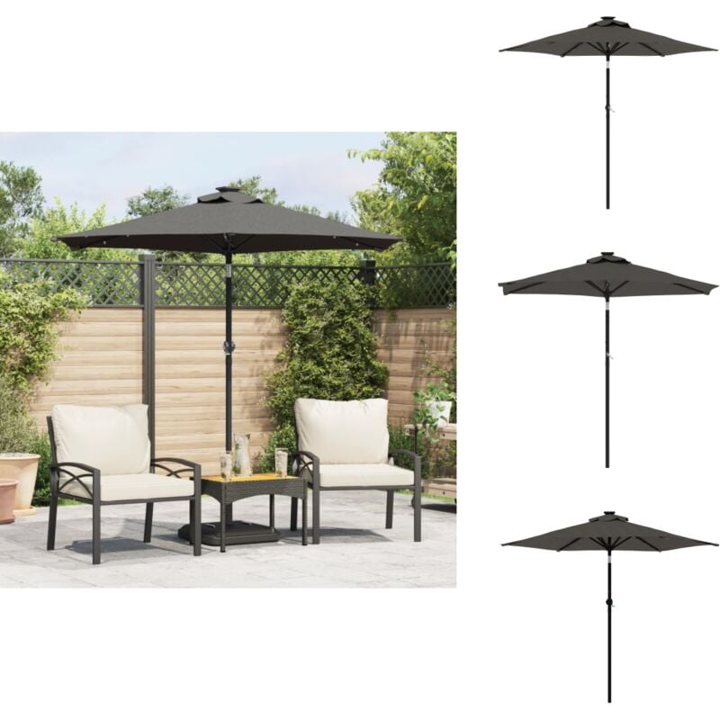 Parasol de jardin avec mât en acier anthracite 225x225x212 cm - Parasol De Jardin - Parasol Extérieur - Parasol Rectangulaire - Parasol Anthracite