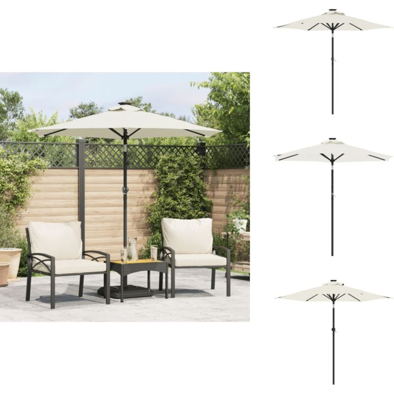 Parasol de jardin avec mât en acier blanc 225x225x212 cm - Parasol De Jardin - Parasol Extérieur - Parasol Blanc - Parasol Résistant Aux Intempéries