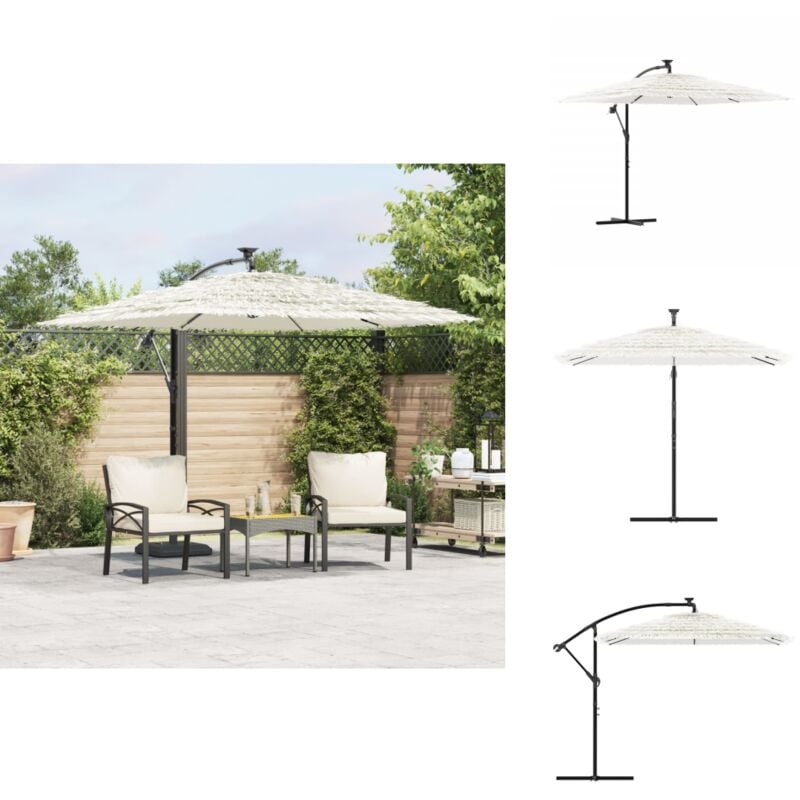 Parasol de jardin avec mât en acier blanc 246x246x230 cm - Parasol De Jardin - Parasol Extérieur - Parasol Rectangulaire - Parasol Blanc - Parasol