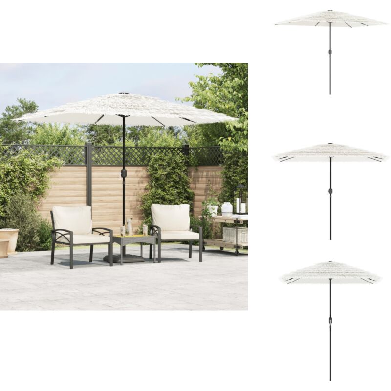 Parasol de jardin avec mât en acier blanc 300x200x250 cm - Parasol De Jardin - Parasol Extérieur - Parasol Rectangulaire - Parasol Blanc - Parasol