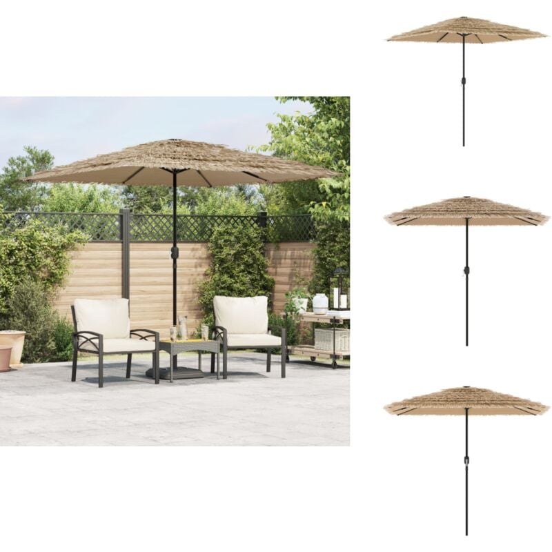 Parasol de jardin avec mât en acier marron 248x248x248 cm - Parasol De Jardin - Parasol Exterieur - Parasol Rectangulaire - Parasol Brun - Parasol