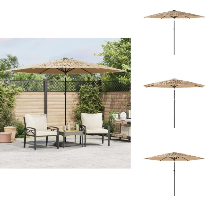 Vidaxl - Parasol de jardin avec mât en acier marron 288x288x225 cm - Parasol De Jardin - Parasol Extérieur - Parasol Rectangulaire - Parasol Brun