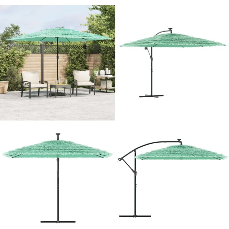 Parasol de jardin avec mât en acier vert 290x290x238 cm - Parasol De Jardin - Parasol Extérieur - Parasol Vert - Parasol Résistant Aux Intempéries