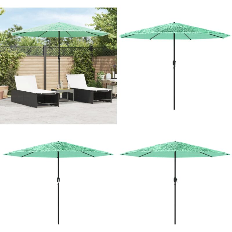 Parasol de jardin avec mât en acier vert 324x324x247 cm - Parasol De Jardin - Parasol Extérieur - Parasol Vert - Parasol Résistant Aux Intempéries