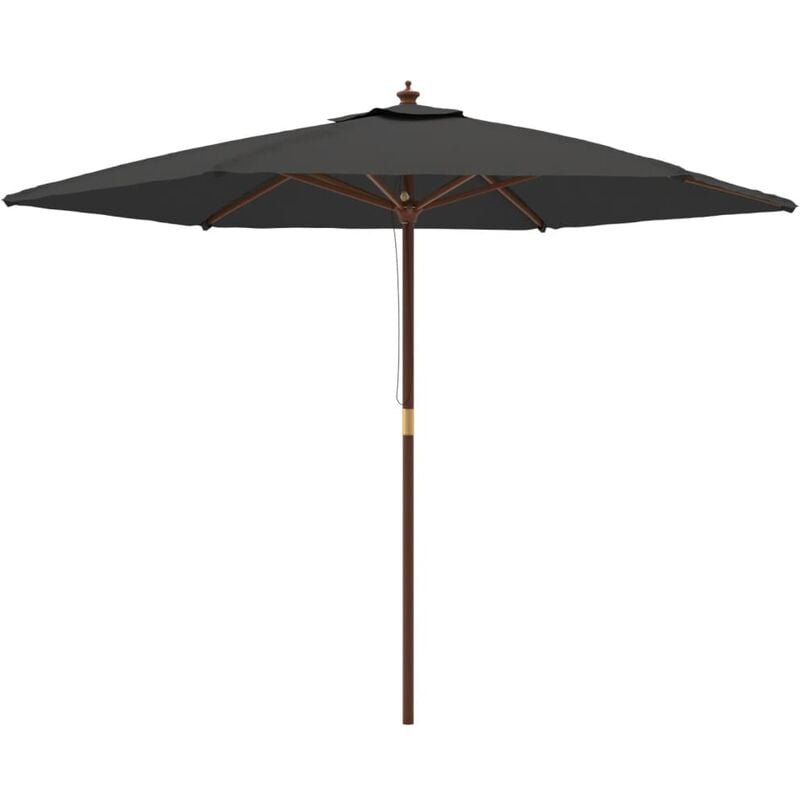 Parasol de jardin avec mât en bois 299 x 240 cm anthracite