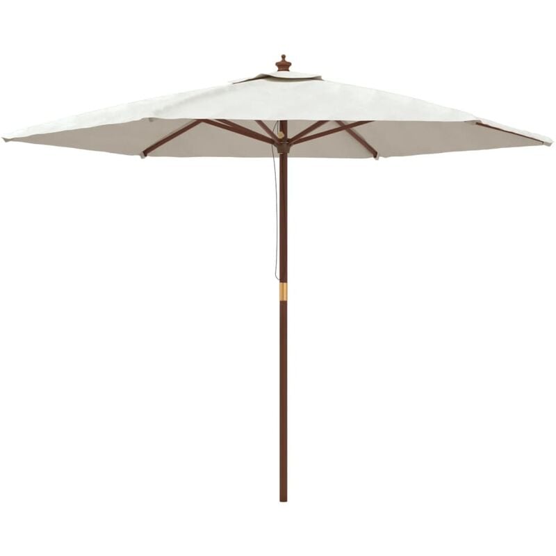 Parasol de jardin avec mât en bois 299 x 240 cm sable