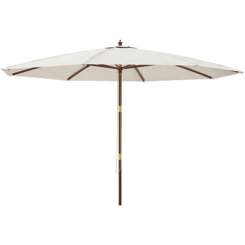 Helloshop26 - Parasol de jardin avec mât en bois 400 x 273 cm sable