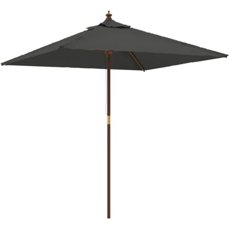 Parasol de jardin avec mât en bois anthracite 198x198x231