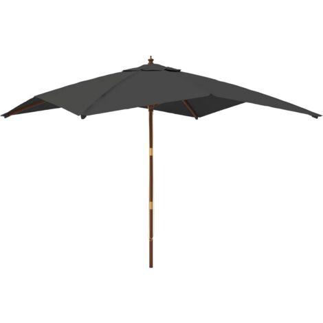 Parasol de jardin avec mât en bois anthracite 300x300x273