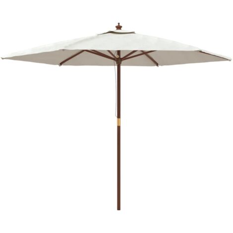 Parasol de jardin avec mât en bois sable 299x240