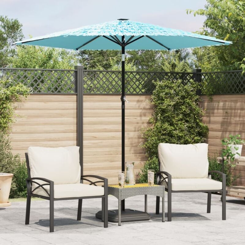Parasol de jardin avec mât en acier bleu 223x223x213 cm - Vidaxl