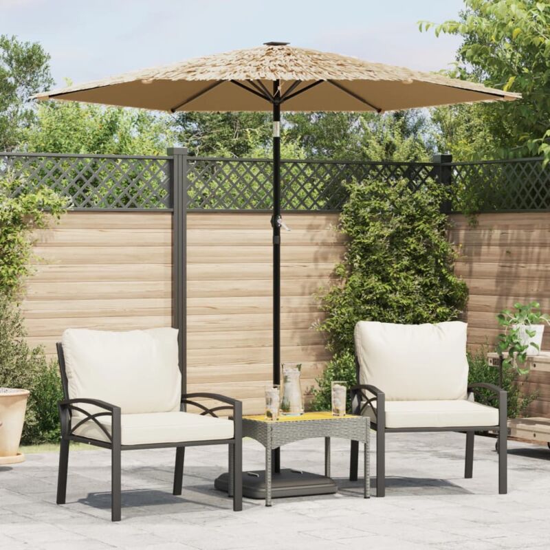 Parasol de jardin avec mât en acier marron 223x223x213 cm Vidaxl