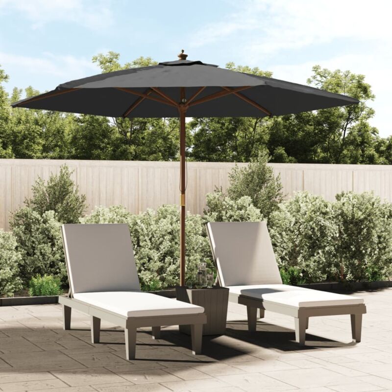Parasol de jardin avec mât en bois anthracite 299x240 cm