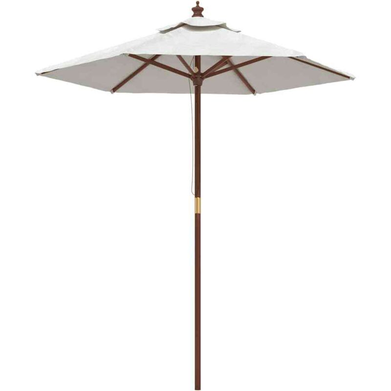 Parasol de jardin avec mât en bois sable 196x231 cm