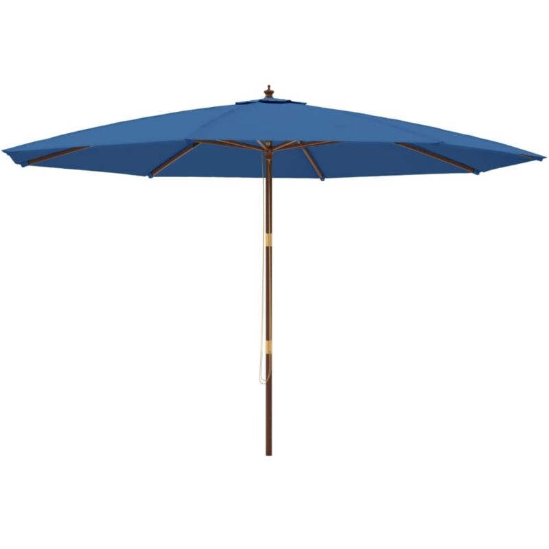 Parasol de jardin avec mât en bois bleu azuré 400x273 cm vidaXL