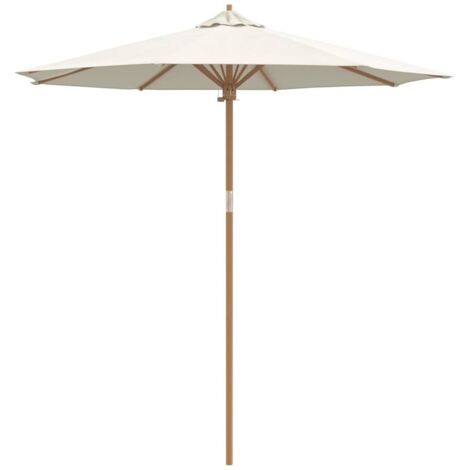 Parasol de jardín Blanco crema 240 x 240 x 260 cm Bambú vidaXL