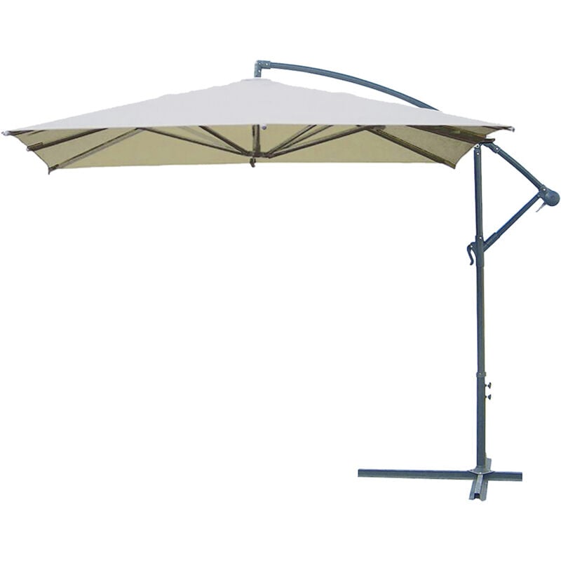Parasol De Jardin Carré Décentralisé Avec Bras Mt 3 x 3