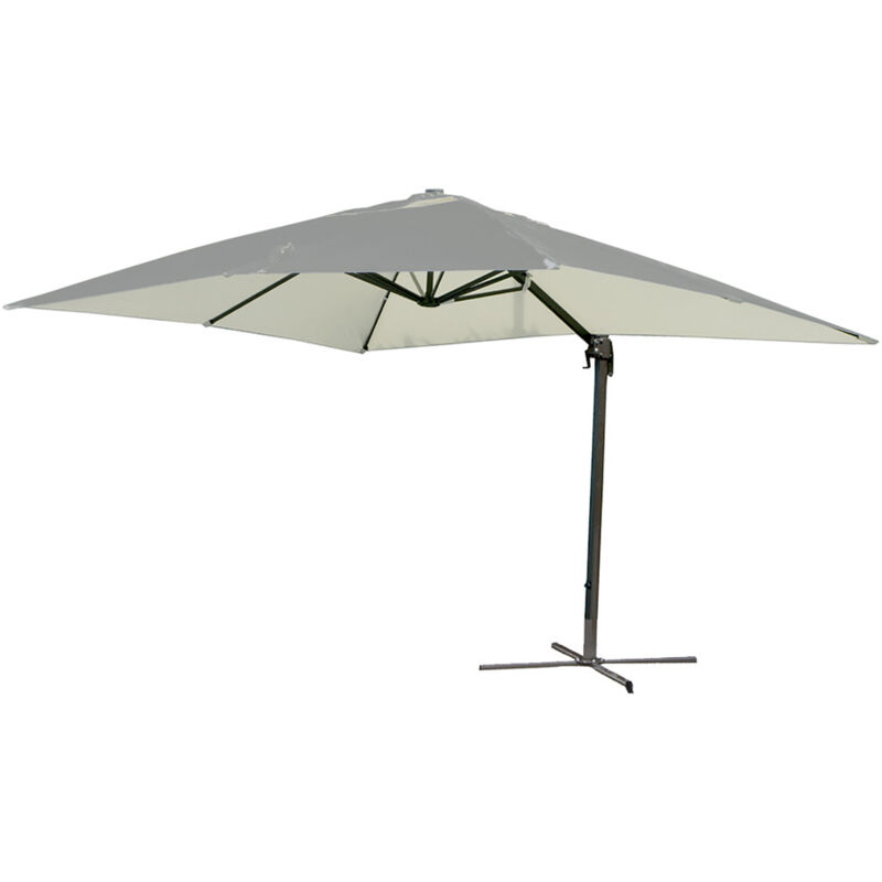 Parasol carre' de jardin 3x3 m de'centralise' avec bras de couleur e'cru