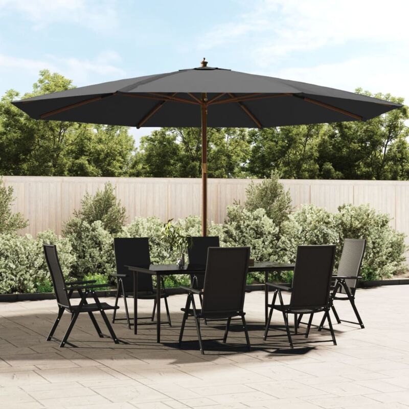 Parasol de jardin avec mât en bois anthracite 400x273 cm