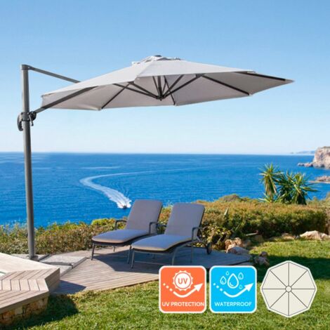 Parasol de jardin de 3 mètres avec bras décentralisée aluminium PARADISE