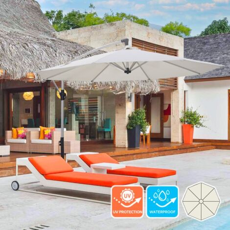 Parasol de jardin de 3 mètres octogonal à bras latéral déporté Lamai