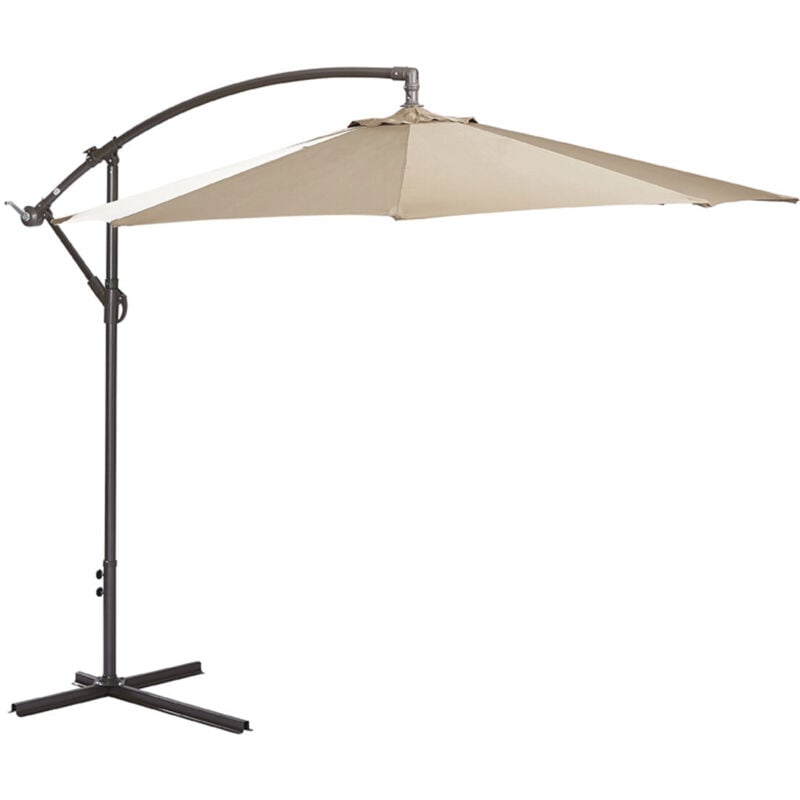 Wilsa Garden - Parasol déporté rond avec pied en croix 270 cm