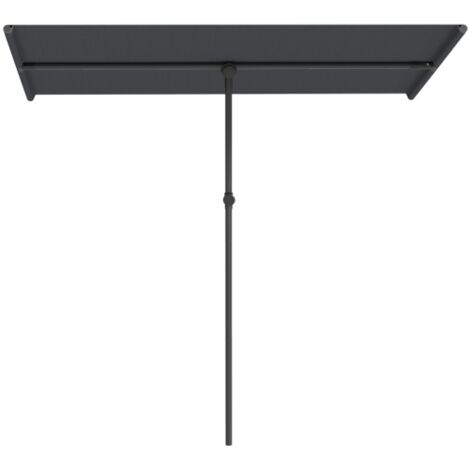 Parasol de jardin en aluminium pivotant à 180 degrés, hauteur ajustable, dimensions 150 x 205 cm, solide et pratique pour terrasse et espace extérieur.