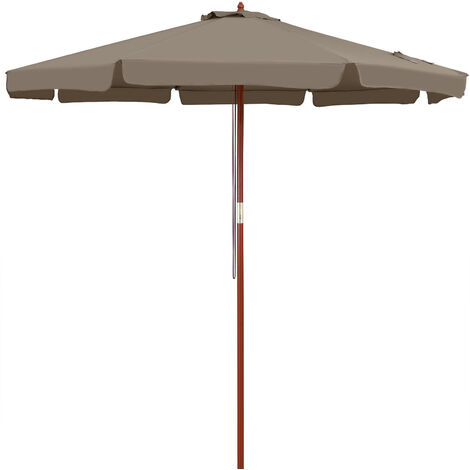 Parasol de jardin en bois Ø 330 cm Pare-soleil avec protection UV50+ Protection solaire extérieur terracotta (de)