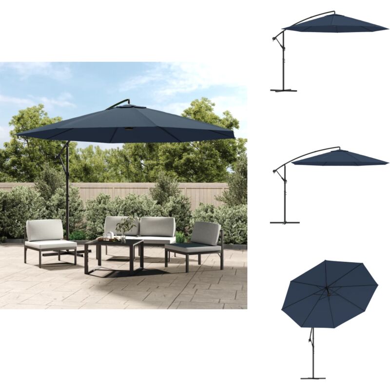 Parasol de jardin en porte-à-faux 3,5 m bleu - Parasol De Jardin - Parasol Bleu - Parasol Rectangulaire - Parasol En Porte-à-faux - Parasol Résistant