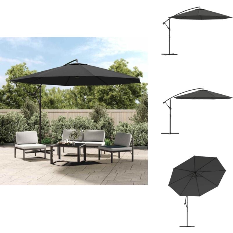 Parasol de jardin en porte-à-faux et poteau en aluminium - Parasol De Jardin - Parasol Suspendu - Parasol Exterieur - Parasol Rectangulaire - Parasol