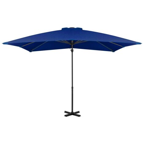 Parasol de jardin en porte-à-faux mât en aluminium bleu azuré