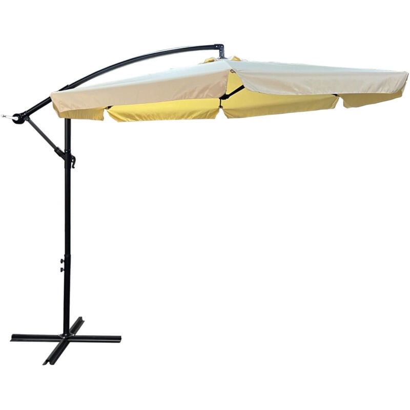 Parasol de jardin et de terrasse cynia imperméable en beige, Poids 11,7 kg Dimensions L300 x l300 x H245 cm